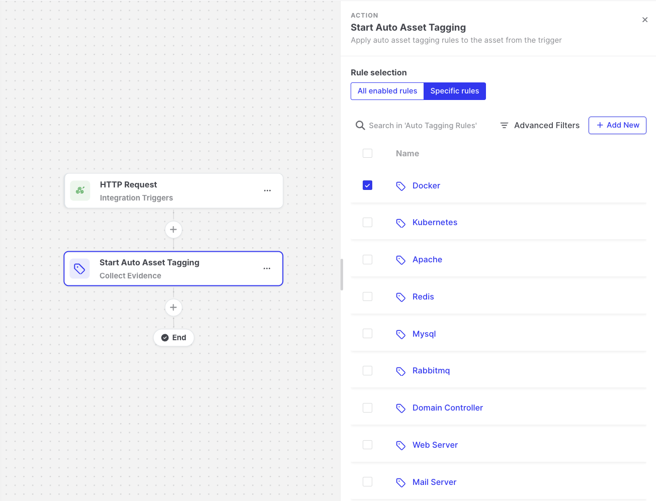 Start Auto Asset Tagging: Specific rules